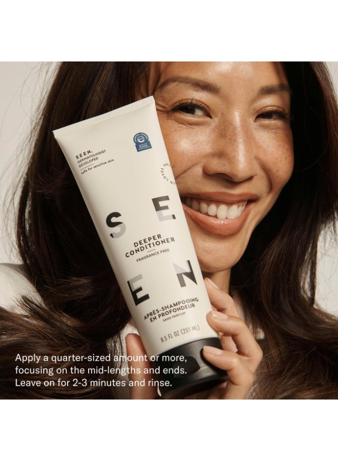 SEEN Shampoo & Deeper Conditioner Bundle, Fragrance-Free - Non-Comedogenic & Hair Care - Dermatologist-Developed, Safe for Sensitive, Eczema & Acne-Prone Skin - Image 4