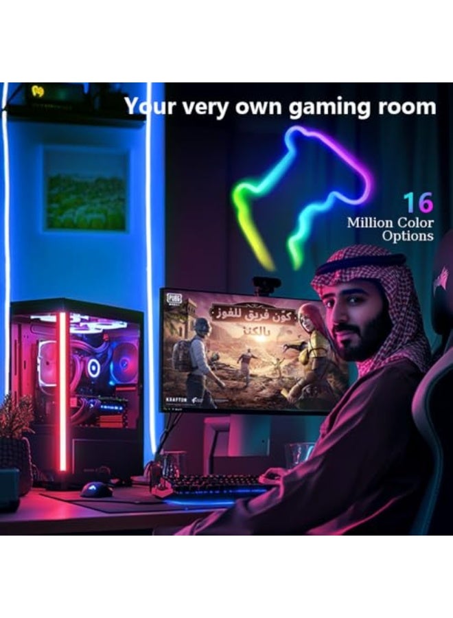 Smart Nylon LED Strip Light 5m Neon,Remote/WiFi App Control, Music Sync, RGB Color Changing Flow, Waterproof for Indoor/Outdoor Use,Living Room, Gaming Room, Bedroom, TV Backlight - Image 3