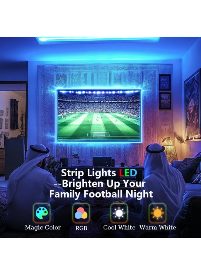 Smart Nylon LED Strip Light 5m Neon,Remote/WiFi App Control, Music Sync, RGB Color Changing Flow, Waterproof for Indoor/Outdoor Use,Living Room, Gaming Room, Bedroom, TV Backlight - Image 4