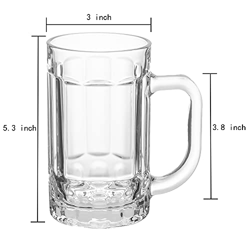 TUSAPAM 4 Pack Heavy Beer Mugs, Large Beer Glasses with Handle, 14 Ounce Glass Steins, Classic Beer Mug glasses Set - Image 2
