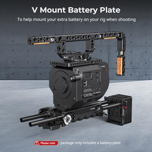 SMALLRIG V Mount Battery Plate, V-Lock Battery Plate with Dual 15mm Rod Clamp, 1/4"-20 & 3/8"-16 Threaded Holes V Mount Battery VB99 SE / VB99 / VB99 Pro, for Neewer PS099E - Image 2