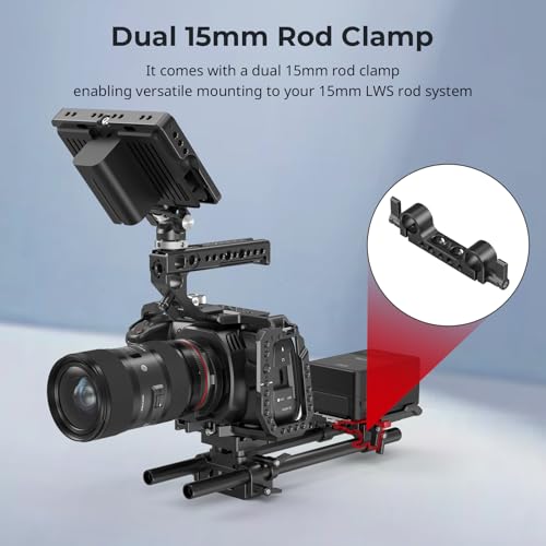 SMALLRIG V Mount Battery Plate, V-Lock Battery Plate with Dual 15mm Rod Clamp, 1/4"-20 & 3/8"-16 Threaded Holes V Mount Battery VB99 SE / VB99 / VB99 Pro, for Neewer PS099E - Image 3