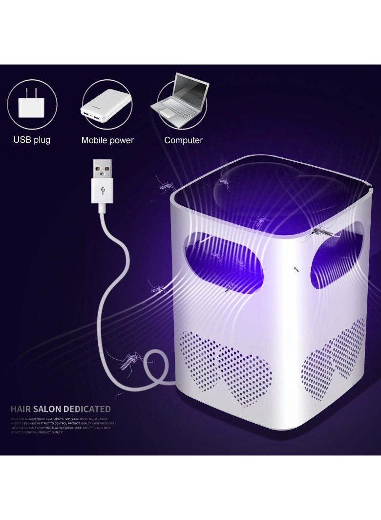 مصيدة ضوء المصباح القاتل البعوض منخفضة الضوضاء USB موفرة للطاقة لغرفة النوم المنزلية أسود/أبيض - Image 5