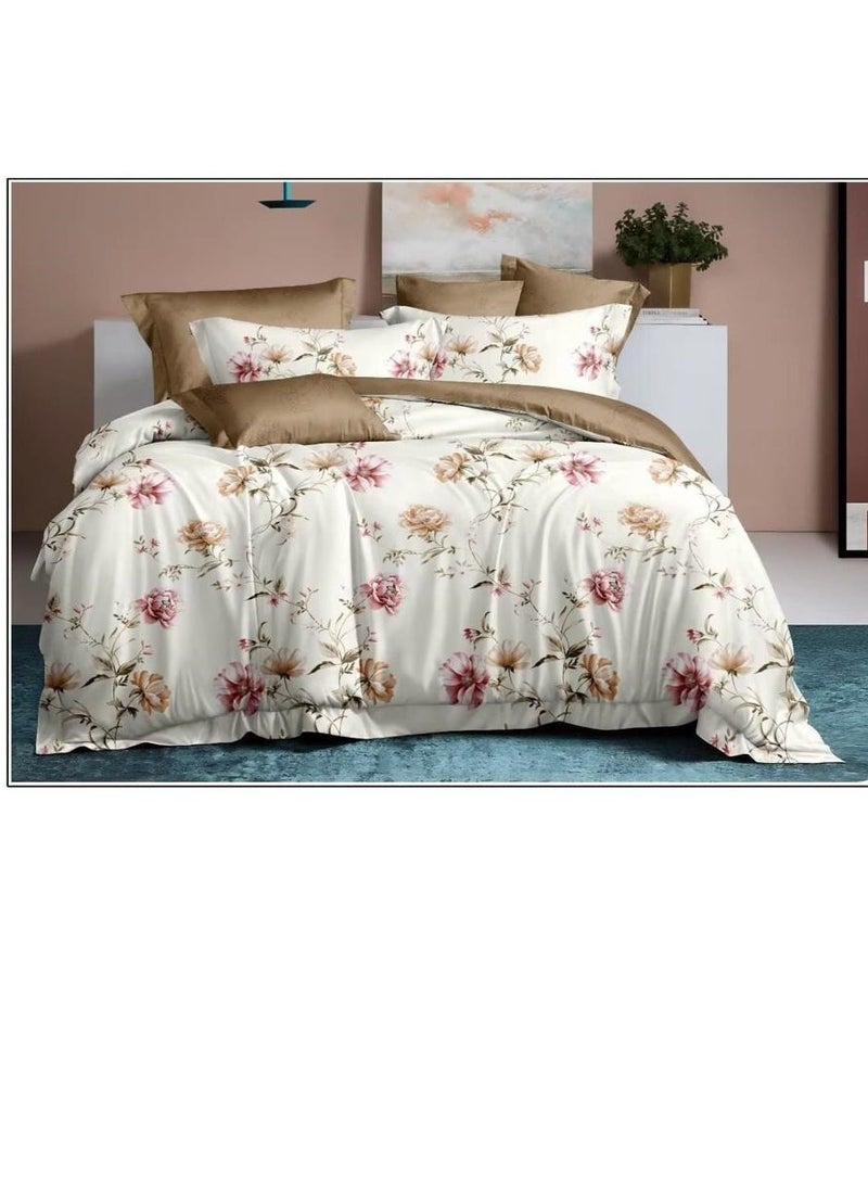 BAIG Comforter set 6pcs set glazed cottonKing size 1-PC fitted bedsheet 200 * 200cm,1-PCS Comforter 220 * 240 fixed, 4PCS Super Soft Pillowcases 