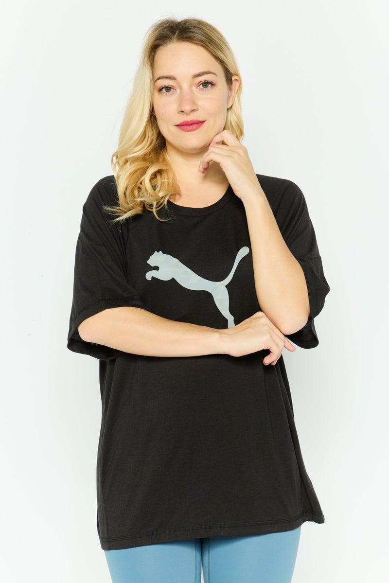 PUMA Women Sportswear Fit Short Sleeve Training Top, Black - Image 1