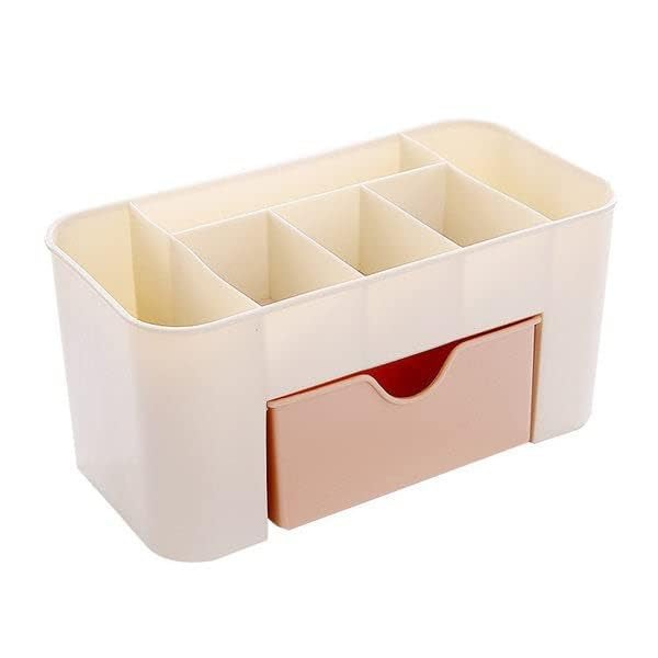 IQS Enterprise Makeup Organizer with Drawer Large Capacity Countertop Organizer for Vanity Bathroom and Bedroom Desk Cosmetics Organizer for Skin Care Brushes Eyeshadow Lotions Lipstick (1 pcs) - Image 1