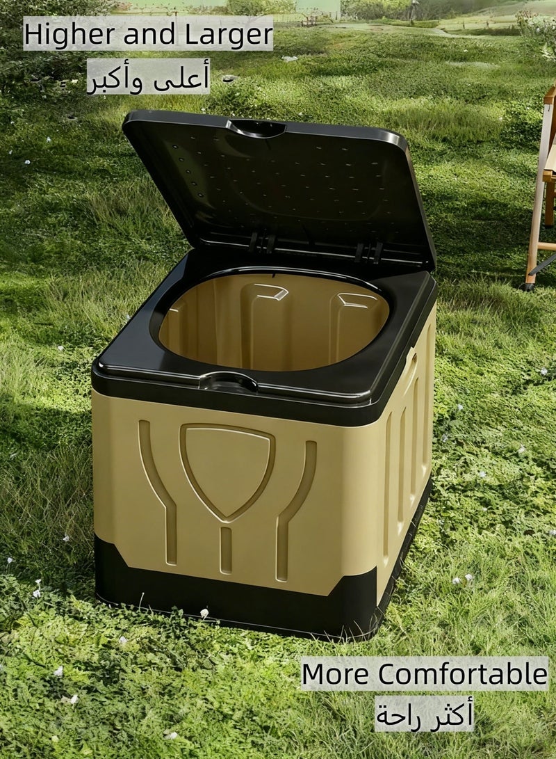 مرحاض تخييم | مرحاض محمول للكبار | مرحاض محمول للتخييم | المشي لمسافات طويلة، السفر بالسيارة، الشاحنات، الرحلات البرية، الشاطئ والتخييم (كاكي) - view 3