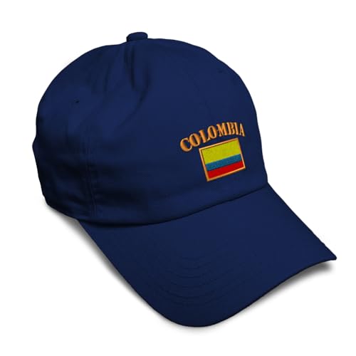 Speedy Pros Soft Baseball Hat Embroidered Dad Hat Colombia Flag Embroidery Men Ladies Baseball Cap Cotton Navy Design Only - Image 1