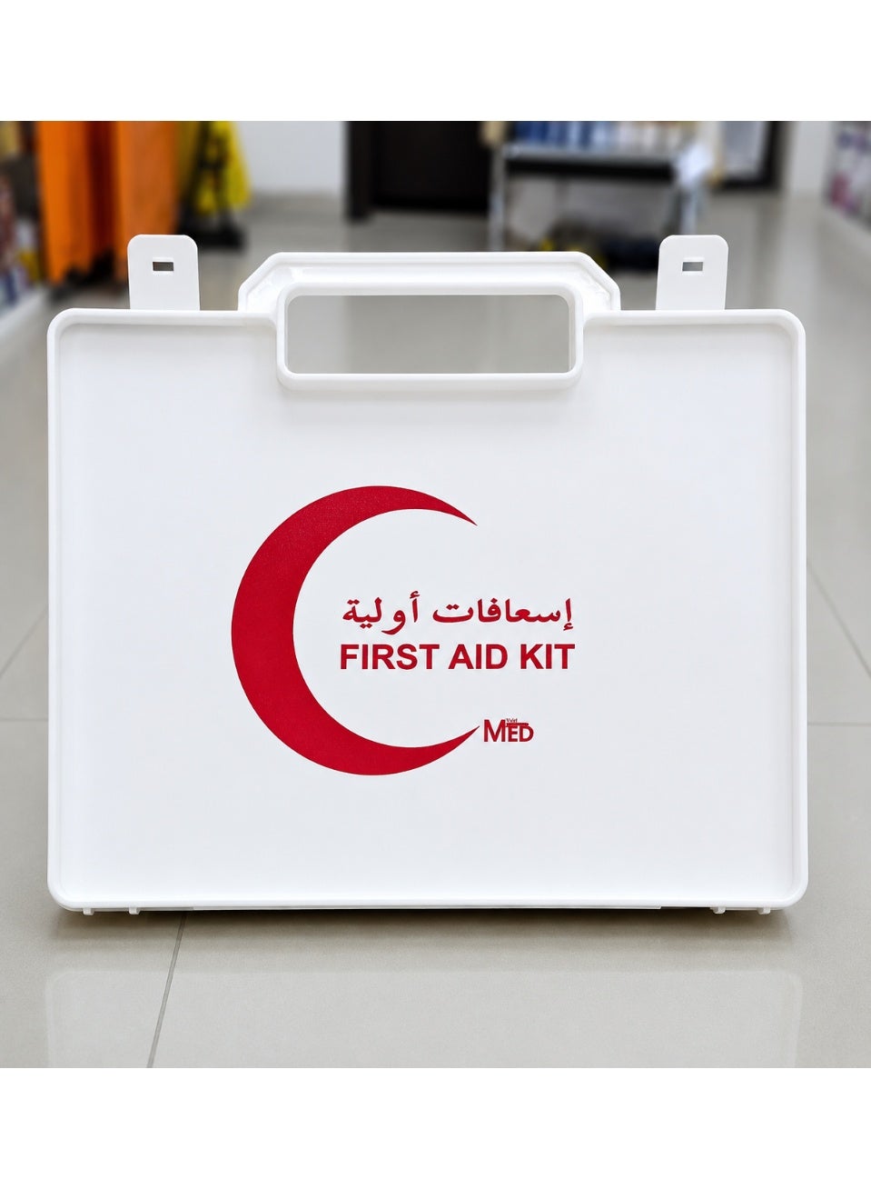 First Kid Small Plastic First Aid Kit with Essential Medical Supplies – Portable Emergency Care Box for Home, Car & Travel