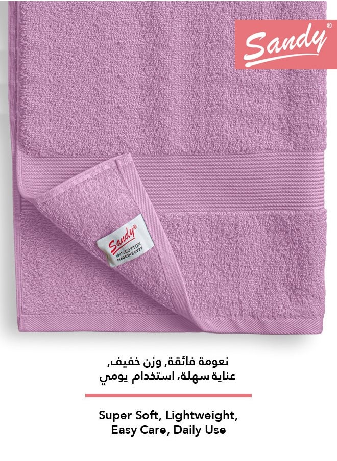 ساندي طقم منشفة حمام كبيرة جدا ساندي بجودة الفنادق قطن 100% صنعت في مصر، ناعمة وسريعة الجفاف وعالية الامتصاص (عبوة من قطعتين - 90×180 سم) - ليلك  - Image 3