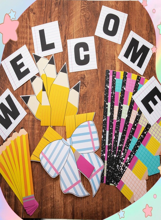 Feifeiya Back to School Pencil Classroom Door Cutouts Set Bulletin Board Decorations Welcome Back First Day Cutouts Classroom Wall Door Decor for Preschool Elementary Middle School(Pencil) - Image 5