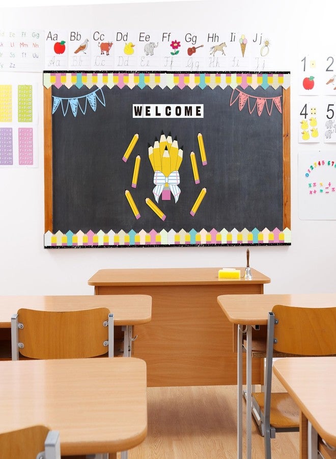 Feifeiya Back to School Pencil Classroom Door Cutouts Set Bulletin Board Decorations Welcome Back First Day Cutouts Classroom Wall Door Decor for Preschool Elementary Middle School(Pencil) - Image 3