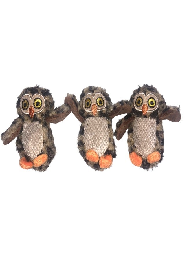 Glow Pups مجموعة ألعاب الكلاب Glow Pups المكونة من 3 قطع على شكل بومة، لعبة للكلاب الصغيرة، ألعاب كلاب قطيفة مع صفارة، مجموعة ألعاب متعددة للجراء، لعبة للكلاب الصغيرة (3 قطع: حيوانات بديلة، بومة) - Image 1