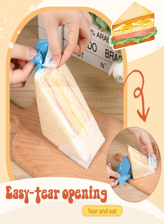 Leinuosen 600 Pcs Plastic Sandwich Bags Bulk Clear Triangle Sandwich Containers Packaging Easy Tear Disposable Bread Wrappers for Bread Bakery Takeaway Package - Image 5
