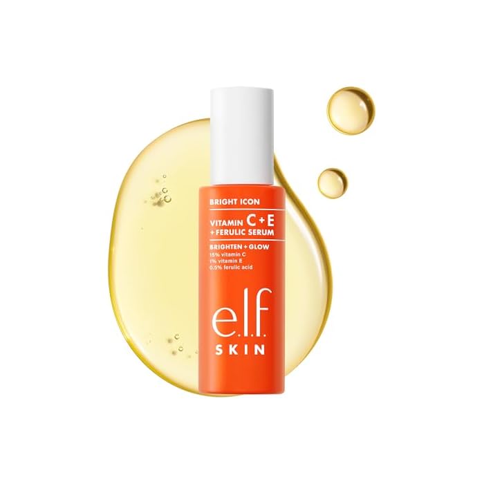 e.l.f. SKIN Bright Icon Vitamin C + E + Ferulic Face Serum, Brightening & Soothing with 15% Vitamin C, Vegan & Cruelty-Free