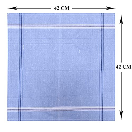 S4S Men's 100% Cotton Essential Handkerchiefs (Multicolor Assorted_42CM X 42CM_Pack of 12) - Image 4