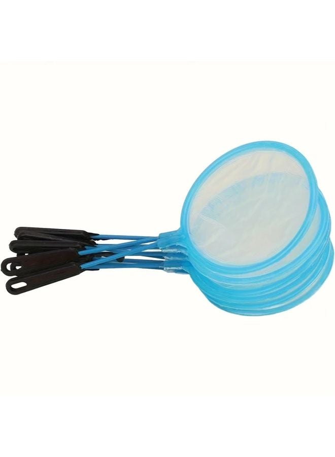 10 قطع من شباك الأسماك ذات الشبكة الدقيقة من البولي إيثيلين عالية المرونة مع مقبض أزرق ناعم للأحواض المائية - Image 1