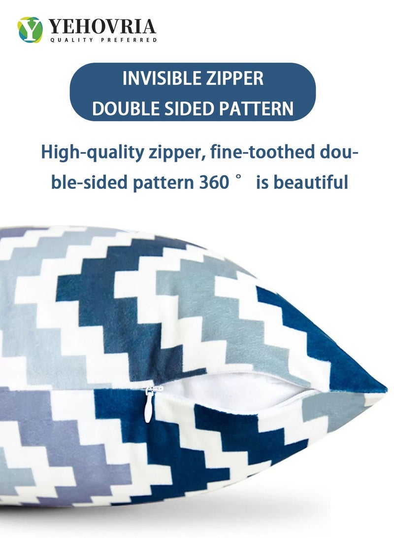 YEHOVRIA Throw Pillow Covers Set of 4 18x18 inches Double Sided Pattern Cushion Covers for Living Room Sofa Car Bed Decorative Modern Couch Pillow Cases - Image 4