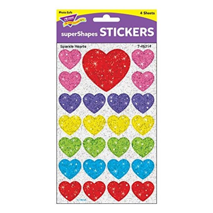 Trend Enterprises Trend Sparkle Hearts superShapes Stickers, Classroom Incentives, 100 Count - Image 3