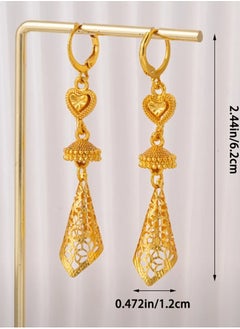 GOLDMAX Elegant 21k Gold Plated Drop Earrings For Women  - Image 4
