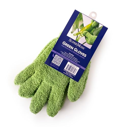 SuperMoss (01710 Microfiber Dusting Gloves for Plants – Gentle Leaf Shine & Cleaner for Houseplants, Reusable Indoor Plant Care Accessories, Durable and Washable Dusting Mitts, Universal Fit, Green - Image 1
