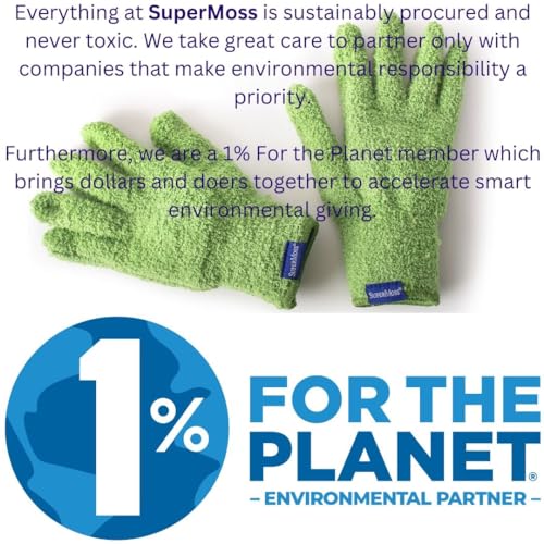 SuperMoss (01710 Microfiber Dusting Gloves for Plants – Gentle Leaf Shine & Cleaner for Houseplants, Reusable Indoor Plant Care Accessories, Durable and Washable Dusting Mitts, Universal Fit, Green - Image 3