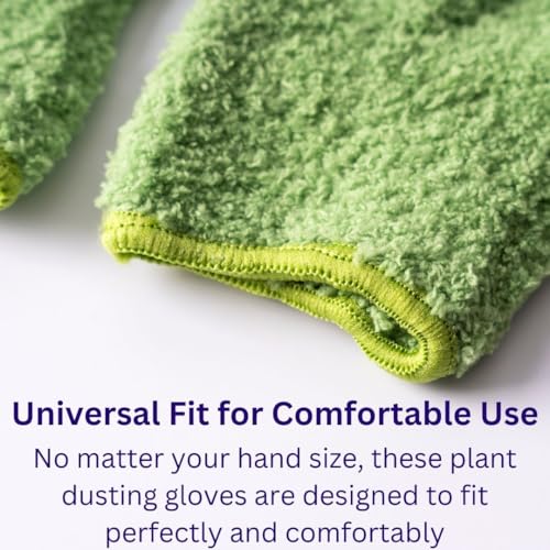 SuperMoss (01710 Microfiber Dusting Gloves for Plants – Gentle Leaf Shine & Cleaner for Houseplants, Reusable Indoor Plant Care Accessories, Durable and Washable Dusting Mitts, Universal Fit, Green - Image 2