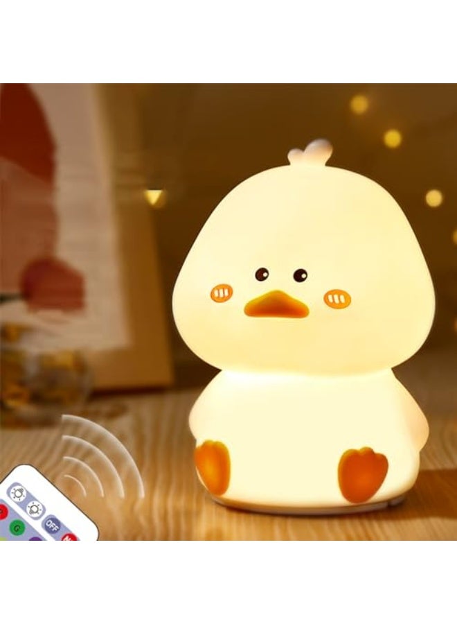 ULHYC Clap-Activated Duck Night Light 7 Colors Soft Silicone USB Rechargeable Cute Duck Lamp for Baby Nursery Breastfeeding Kids Room Decor Children Gifts - Image 1