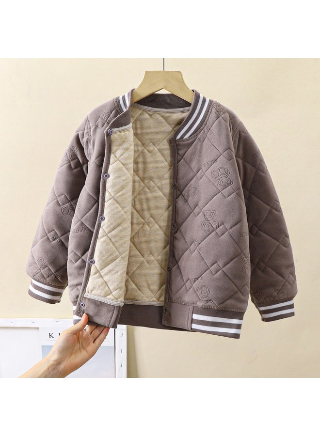 School Uniform Artifact Children's Thermal Underwear Suit Fleece-lined Thickened Boy's Autumn Clothes Autumn Trousers Women's Children's Wear Warm Clothes Autumn And Winter