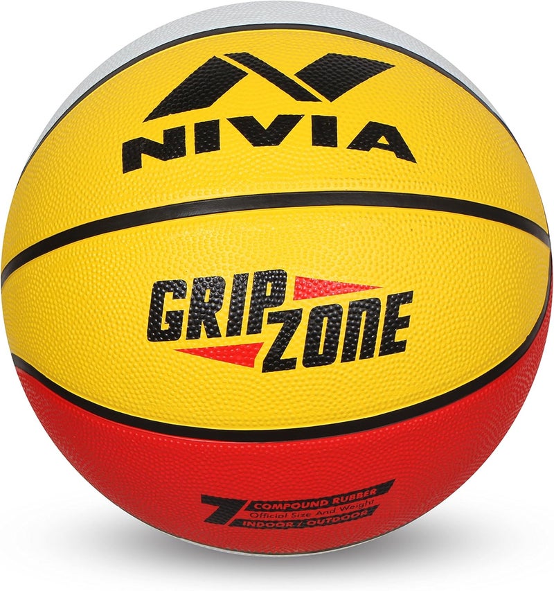 Nivia Grip Zone Basketball, Rubberized Moulded (Multicolor Size - 7) - Image 1