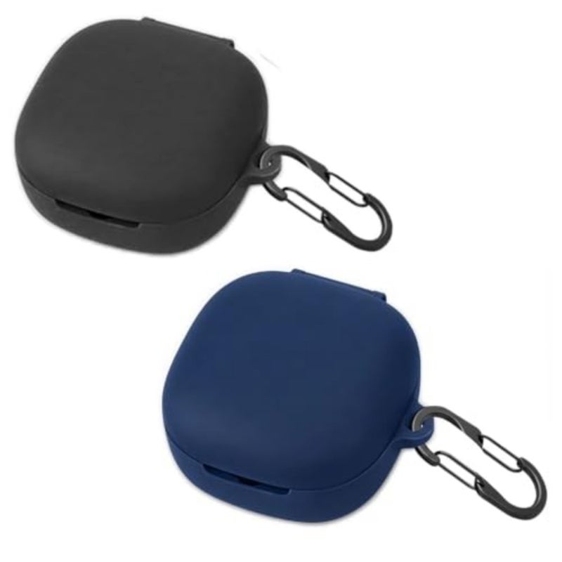 Compatible with Redmi Buds 6 Play Silicone Case, Full-Body Protection Cover 6 Anti-Lost Keychain Black Blue - Image 1