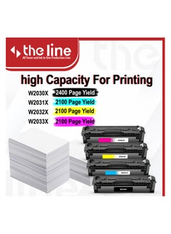 The Line THE LINE Compatible Toner Cartridges Replacement for HP415A W2030X W2031X W2032X W2033X HP Color Laserjet Pro MFP M479dw M479fdn M479fdw M454dw M454dn M455dn MFP M444dn 80f  - Image 3