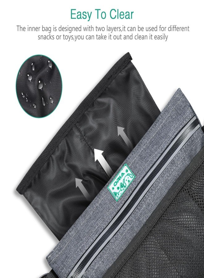 ORIA Dog Treat Training Pouch, Pet Out Training Belt Bag, Dog Food Bag with Removable Inner Pocket, Built-in Poop Bag Dispenser, Dog Training Bag, Gray - Image 4