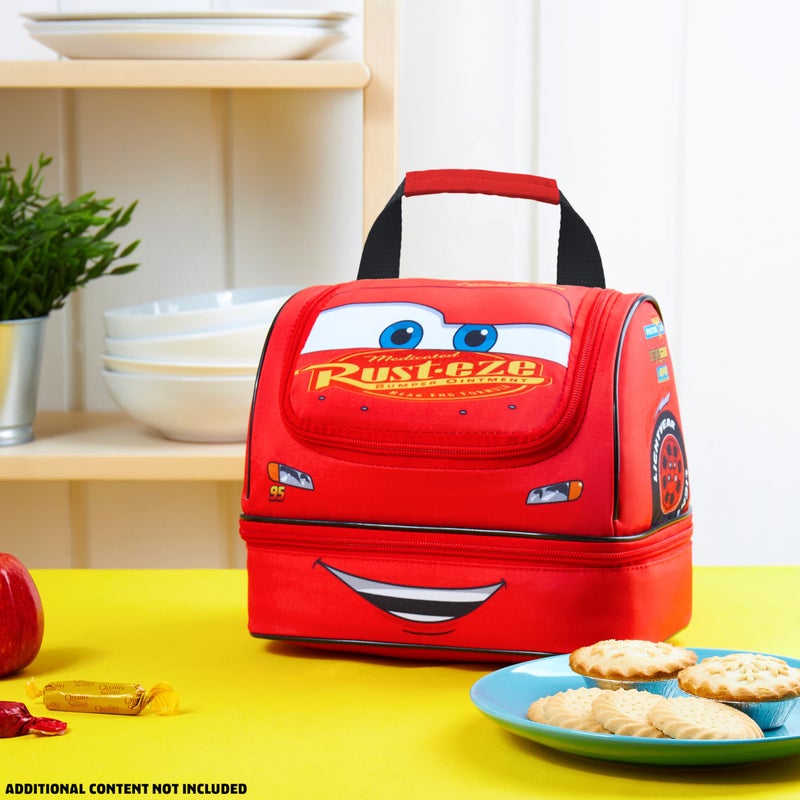 Get Trend Disney Cars Lightning McQueen Lunch Box Insulated Two Compartments for Kids Teens Work Travel Picnic (Red McQueen) - Image 5