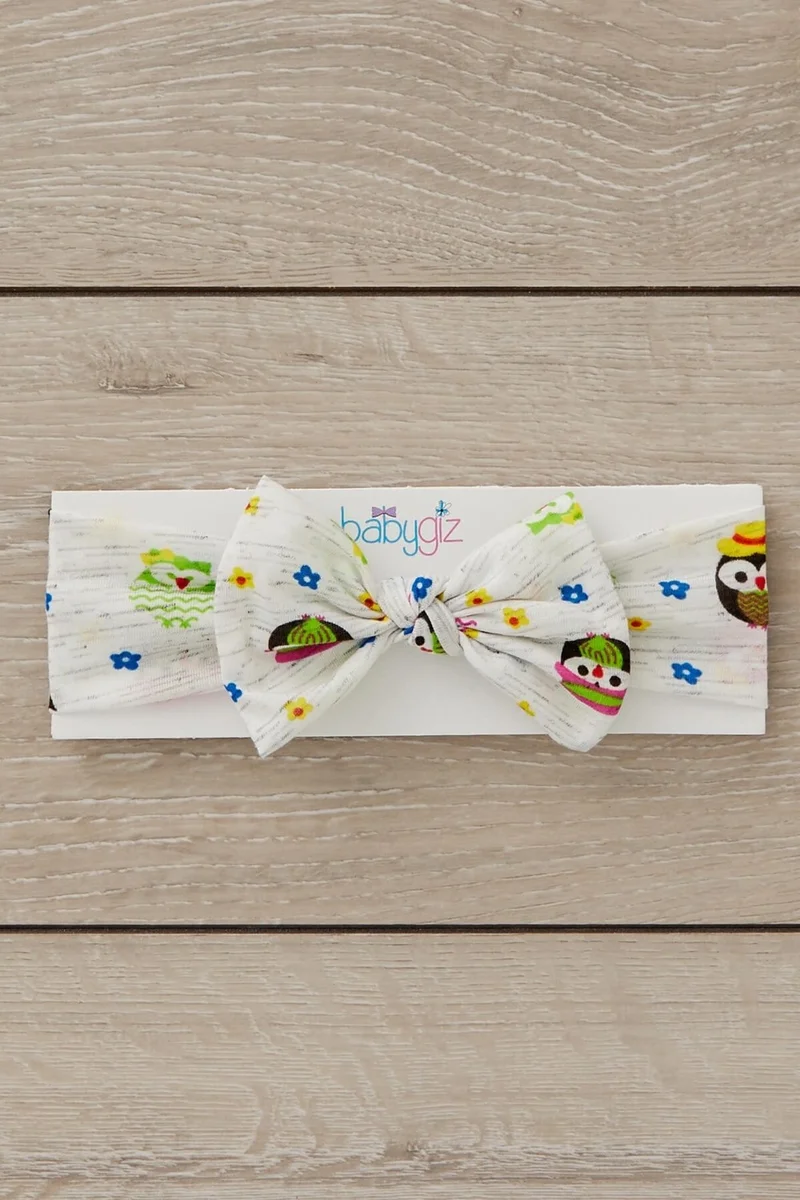بيبيجيز White Patterned Handmade Soft Bow Tied Natural Cotton Combed Cotton Baby Kids Girls Bandana Legendary Series