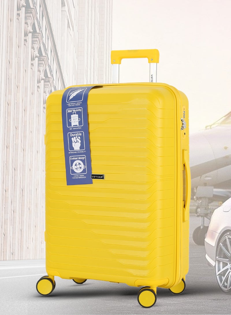 VIPTOUR Trolley Luggage 3 Pieces Set PP Hard Side Bag 360 Degree Spinner Wheels Trolley Luggage Set with TSA Lock  - Image 2