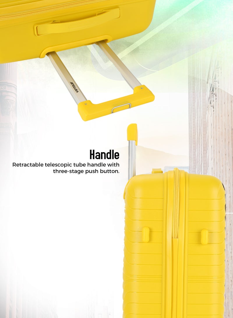 VIPTOUR Trolley Luggage 3 Pieces Set PP Hard Side Bag 360 Degree Spinner Wheels Trolley Luggage Set with TSA Lock  - Image 3