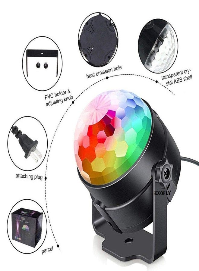 EXOFLY Disco Ball Led Sound Activated Party Lights Disco Ball Dj Strobe Club Lamp 7 Modes Magic Mini Led Stage Lights for Christmas Home Room Dance Parties Birthday Dj Bar Wedding Show Club Pub - Image 2