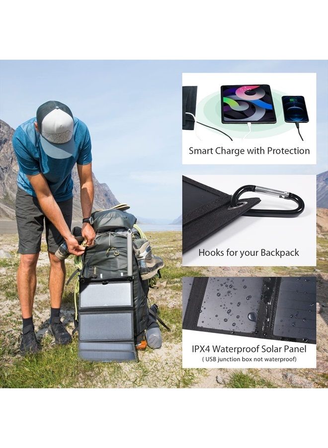 Bigblue [Upgraded]BigBlue 3 USB-A 28W Solar Charger(5V/4.8A Max), Portable SunPower Solar Panel Charger for Camping, IPX4 Waterproof, Compatible with iPhone 11/XS/XS Max/XR/X/8/7, iPad, Samsung Galaxy LG etc. - Image 5