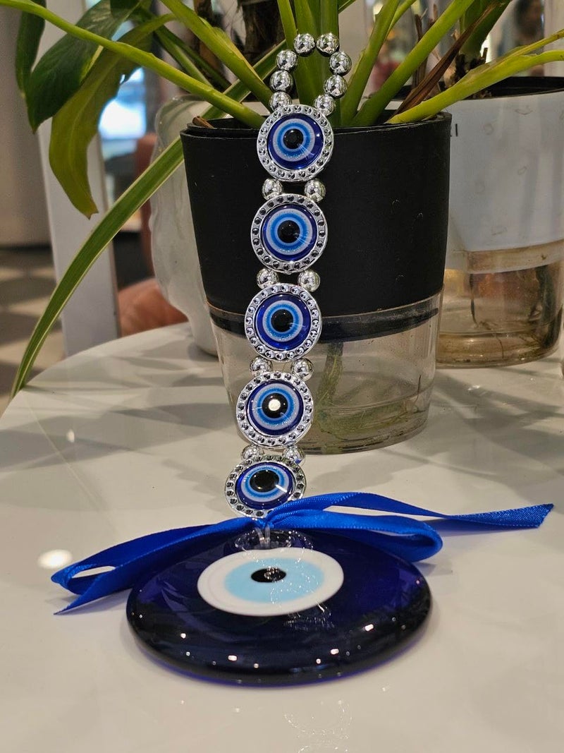 BLUE BEADS Turkish Feng Shui Vastu Blue Glass Evil Eye Hanging/Door Hanging Nazar Batu for Protection and Good Luck - Perfect for Gifting Home or Office (Trending EE) - Image 4