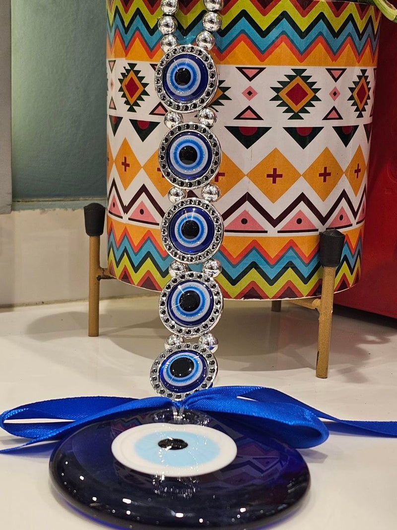 BLUE BEADS Turkish Feng Shui Vastu Blue Glass Evil Eye Hanging/Door Hanging Nazar Batu for Protection and Good Luck - Perfect for Gifting Home or Office (Trending EE) - Image 2