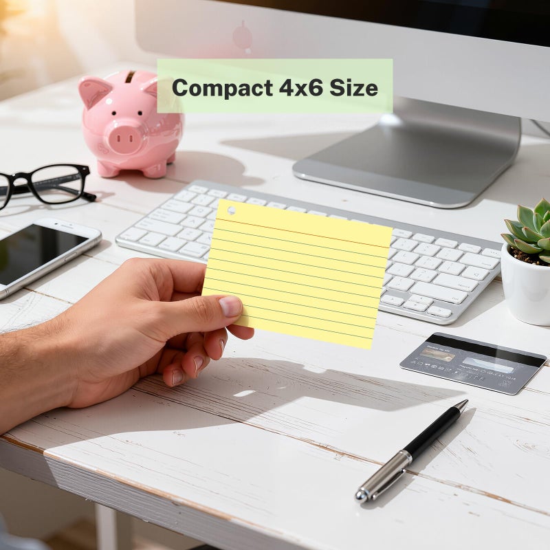 Nichela 160 Pcs Colored Index Cards with Ring 4 x 6 Inch Heavyweight Ruled Flash Cards, Flashcards with Ring for School & Office Supplies and Home Organization, Durable Study To Do List Lined Note Cards - Image 4