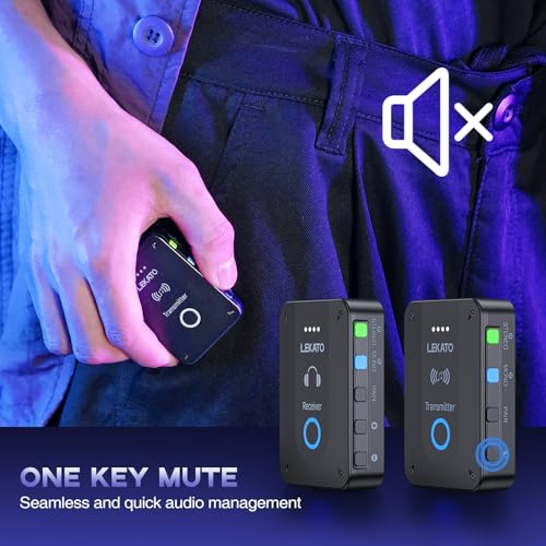 LEKATO نظام مراقبة الأذن اللاسلكي LEKATO MS-02، نظام IEM ستيريو 2.4G المحسن مع جهاز إرسال وحزام استقبال، اقتران تلقائي، من واحد إلى أكثر، مراقبة داخل الأذن للكنيسة، الفرقة، المغني، المسرح - Image 5