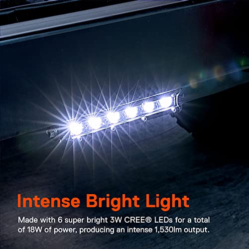 ONLINE LED STORE شريط إضاءة LED فائق النحافة 2 قطعة 7" صف واحد للطرق الوعرة [1530lm] [18W] [مقاوم للماء IP68] [12V - 24V] أضواء ضباب/قيادة/عمل للشاحنات والدراجات الرباعية والسيارات - ضوء بقعة بزاوية 30 درجة - Image 4