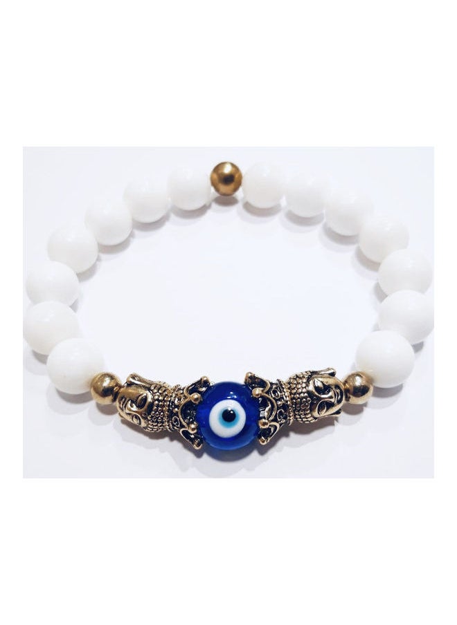 NIBEMINENT - Cotton Agate Snow Eyes King Queen Power Bracelet - Image 1