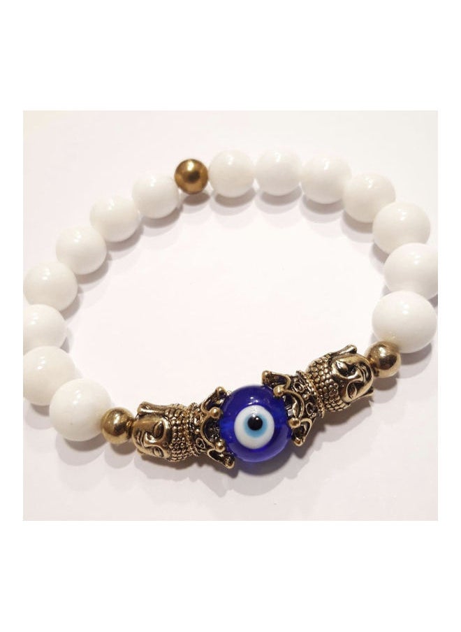 NIBEMINENT - Cotton Agate Snow Eyes King Queen Power Bracelet - Image 1