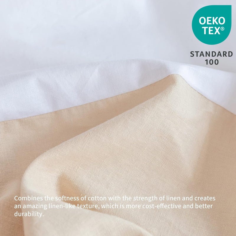 BISELINA French Linen Bed Skirt with Pleated Corner 14-Inch Tailored Drop Natural Flax Cotton Blend Basic Dust Ruffle Soft Cozy Farmhouse Bedding (14"" Full  Basic Linen) - Image 2