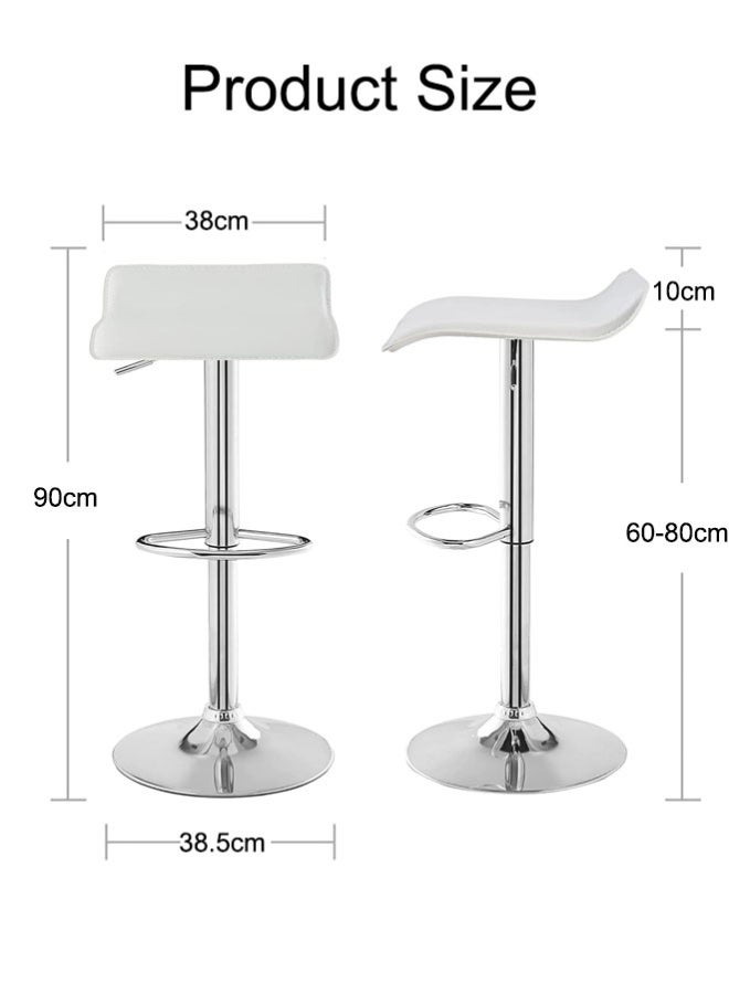 كرسي بار مكون من قطعتين، كرسي مرتفع مريح وقابل للتعديل مع دوران 360 درجة مثالي للمنزل وطاولة المطبخ وتناول الطعام ومسند للقدمين المرتفع، أبيض - Image 2