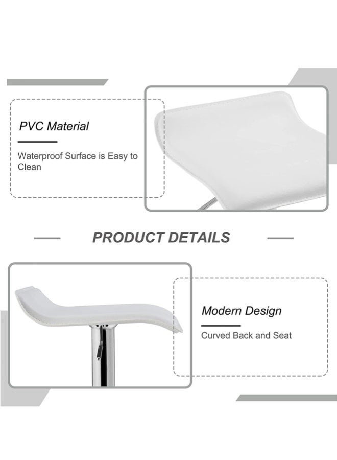 كرسي بار مكون من قطعتين، كرسي مرتفع مريح وقابل للتعديل مع دوران 360 درجة مثالي للمنزل وطاولة المطبخ وتناول الطعام ومسند للقدمين المرتفع، أبيض - Image 4