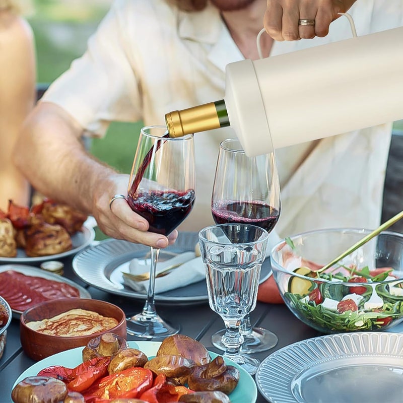 MoreFeel Wine Bottle Chiller with Handle | Portable Rapid Cooling Champagne Insulator | Stainless Steel Wine Cooler Sleeve | Ideal Gift for Wine Lover | | Perfect for Dinner Parties & Outdoor Picnics, White - Image 5
